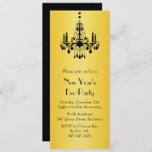 Happy New Year Chandelier Party Einladung (Vorne/Hinten)