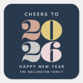 Happy New Year Cheer Blue Sticker (Vorderseite)