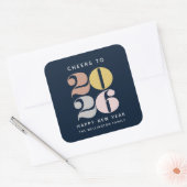 Happy New Year Cheer Blue Sticker (Umschlag)