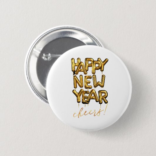 Happy New Year Cheers Button (Vorne & Hinten)