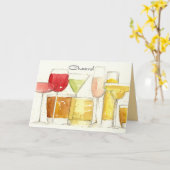 Happy New Year Cheers Cocktail Brille Spatter Karte (Gelbe Blume)