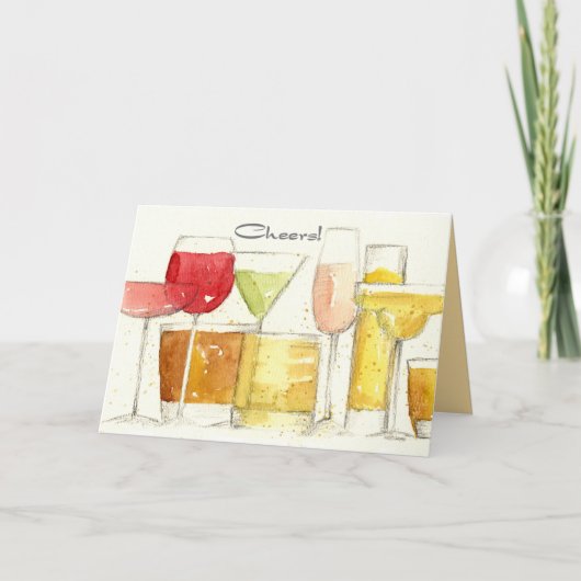 Happy New Year Cheers Cocktail Brille Spatter Karte (Vorderseite)