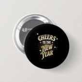 Happy New Year - Cheers To The New Year Button (Vorne & Hinten)