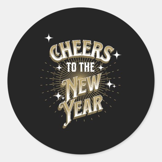 Happy New Year - Cheers To The New Year Runder Aufkleber (Vorderseite)