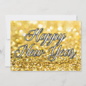 Happy New Year Chic Gold Glitzer Custom 2024 Card (Vorderseite)