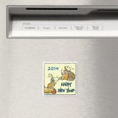 Happy New Year Chipmunks Cartoon Magnet (In Situ (Geschirrspüler))