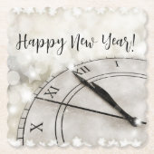 Happy New Year Clock at Midnight Untersetzer (Vorderseite)