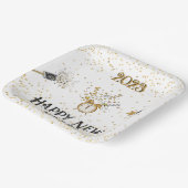 Happy New Year Clock Gold und Black Pappteller (Gewinkelt)