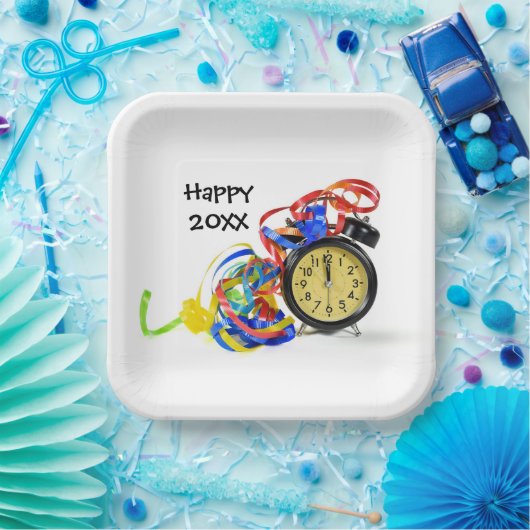 Happy New Year Clock Party Pappteller (Party)