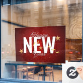 Happy New Year Clying Fensteraufkleber (Café-Fenster)