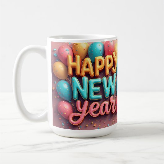 Happy New Year Coffee Mug Kaffeetasse (Links)
