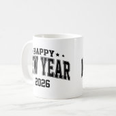 Happy New Year College Letter Style Kaffeetasse (Vorderseite Links)