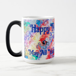 Happy New Year Colorful Marmor Abstrakt Verwandlungstasse