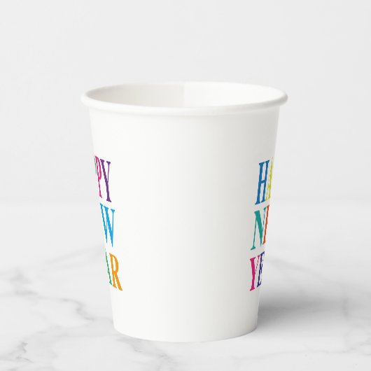  Happy New Year Colorful   Pappbecher (Links)