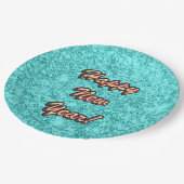 Happy New Year Colorful Pappteller (Schrägansicht)