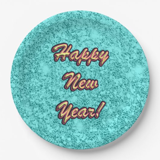 Happy New Year Colorful Pappteller (Vorderseite)