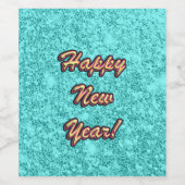 Happy New Year Colorful Weinetikett (Einzelnes Label)