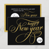 Happy New Year Company Business Logo Postkarte (Vorne/Hinten)