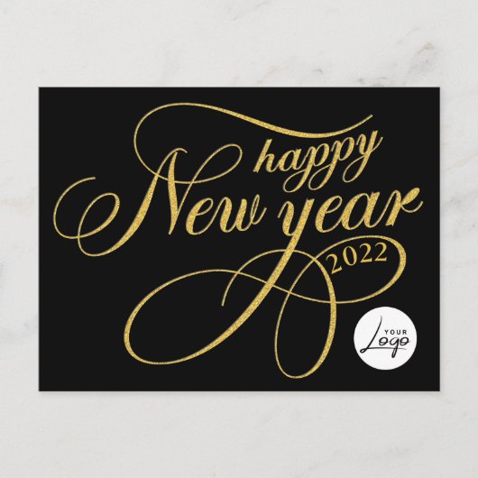Happy New Year Company Business Logo Postkarte (Vorderseite)