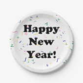 Happy New Year Confetti New Years Pappteller (Vorderseite)