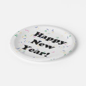Happy New Year Confetti New Years Pappteller (Schrägansicht)