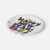 Happy New Year Confetti New Years Pappteller (Schrägansicht)