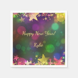 Happy New Year Confetti Star Cocktail Servietten