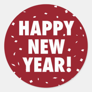 Happy New Year Confetti Sticker