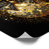 Happy New Year Coquette Bow Disco Silvester Poster (Ecke)