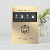 Happy New Year Corporate Business Logo Gold (Stehend Vorderseite)
