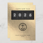 Happy New Year Corporate Business Logo Gold (Vorne/Hinten)