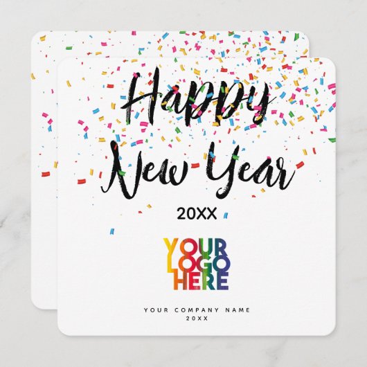 Happy New Year Corporate Business Logo Holiday (Vorne/Hinten)