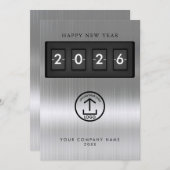 Happy New Year Corporate Business Logo Metallic (Vorne/Hinten)