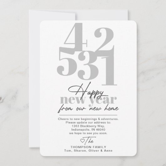 Happy New Year Countdown Moving Ankündigung (Vorderseite)