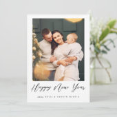 Happy New Year Couple Family Lovers Fotos Custom Dankeskarte (Stehend Vorderseite)