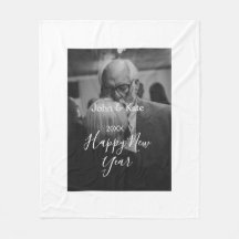 Happy new year couple photo name year black white