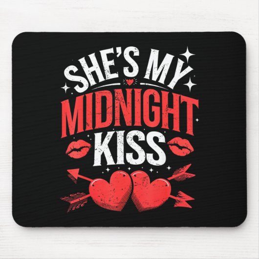 Happy New Year Couples She's My Midnight Kiss Vale Mousepad (Vorne)