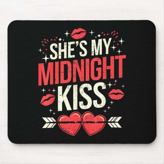Happy New Year Couples She's My Midnight Kiss Vale Mousepad (Vorne)