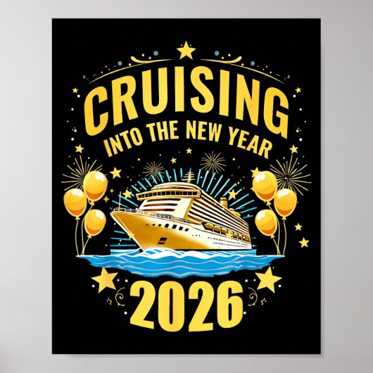 Happy New Year Cruise 2026 Party Trip Cruising Int Poster (Vorne)