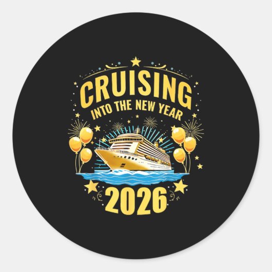Happy New Year Cruise 2026 Party Trip Cruising Int Runder Aufkleber (Vorderseite)