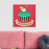 Happy New Year Cupcake Leinwanddruck (Insitu (Wohnzimmer))