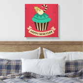 Happy New Year Cupcake Leinwanddruck (Insitu (Schlafzimmer))