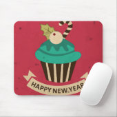 Happy New Year Cupcake Mousepad (Mit Mouse)