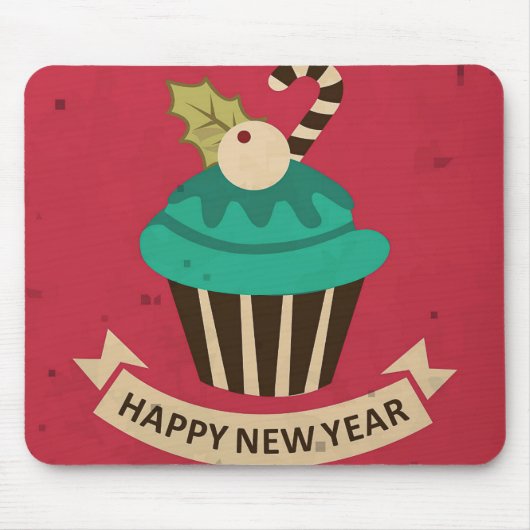 Happy New Year Cupcake Mousepad (Vorne)