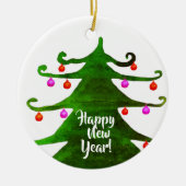 Happy New Year Custom Circle Ornament (Vorne)