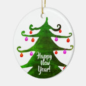 Happy New Year Custom Circle Ornament (Links)