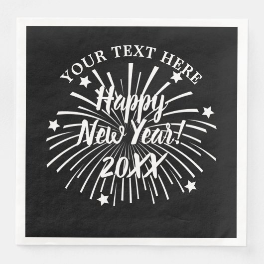 Happy New Year Custom Dinner Party Servietten (Vorderseite)