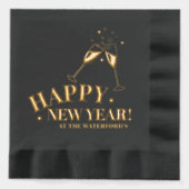 Happy New Year Custom Event Champagner Stars Servietten Mit Folie (Vorderseite)