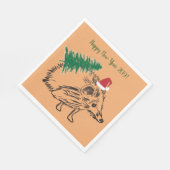 Happy New Year Custom Paper Napkin Serviette (Ecke)