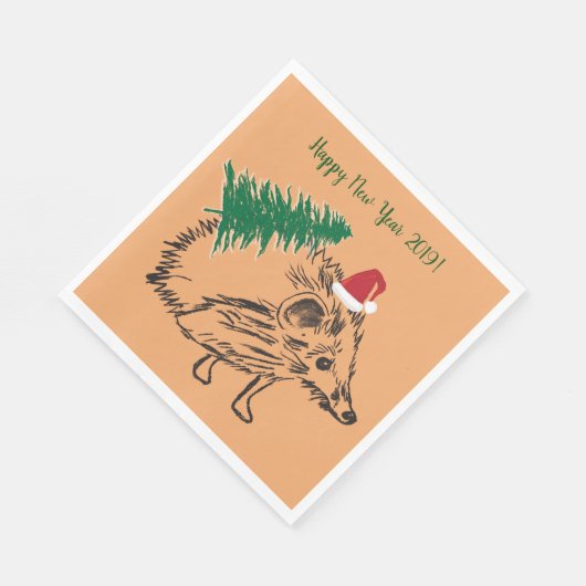 Happy New Year Custom Paper Napkin Serviette (Ecke)